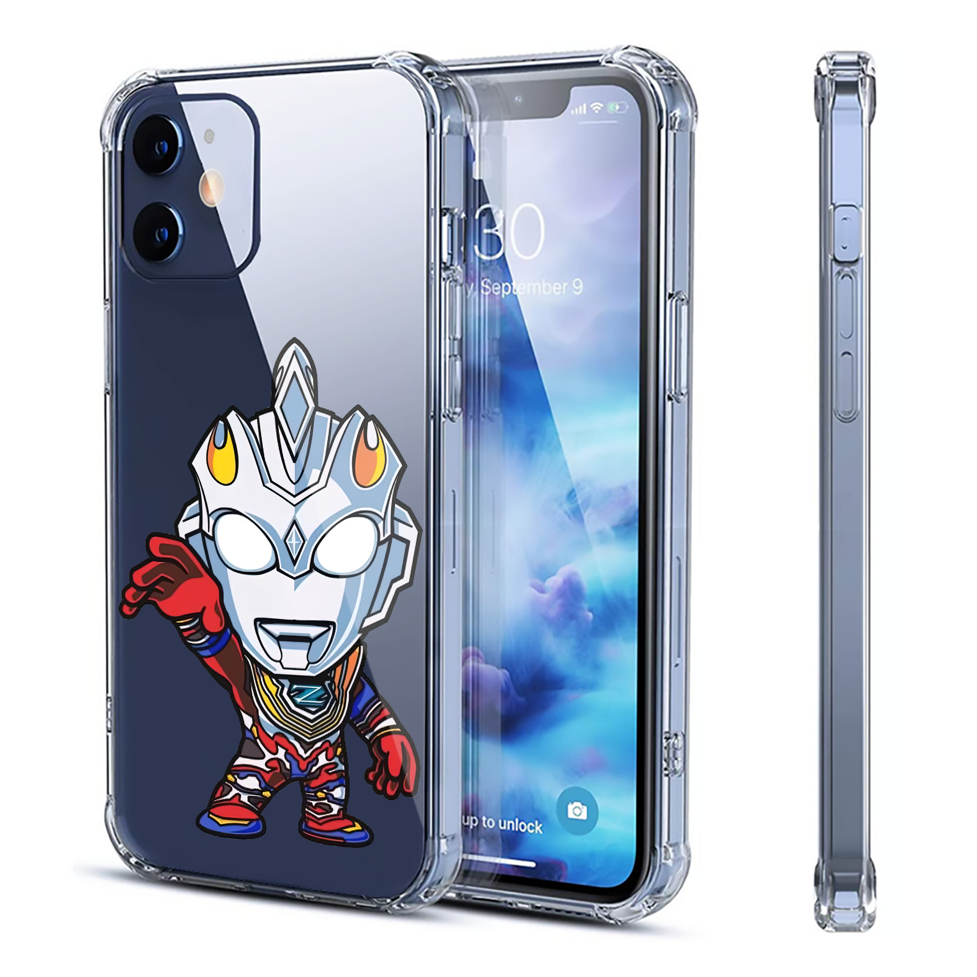 （画像用） ウルトラマン Ultraman 【iPhone 12シリーズ対応】透明スマホケース（クリアソフトケース）